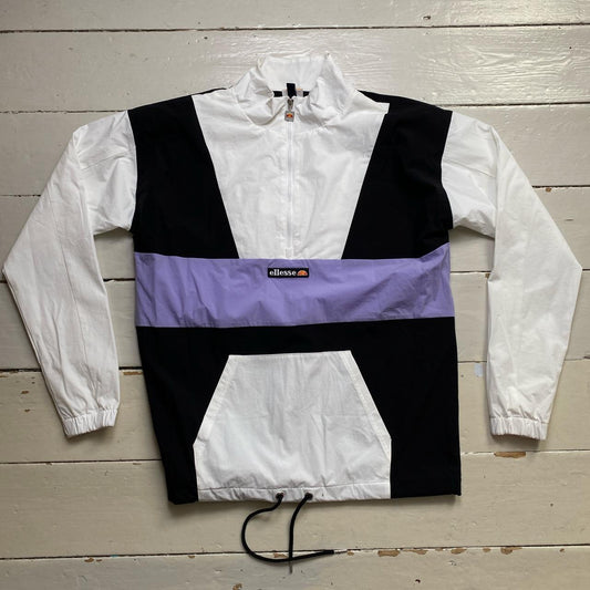 Ellesse Black Purple and White Retro Quarter Zip Jacket