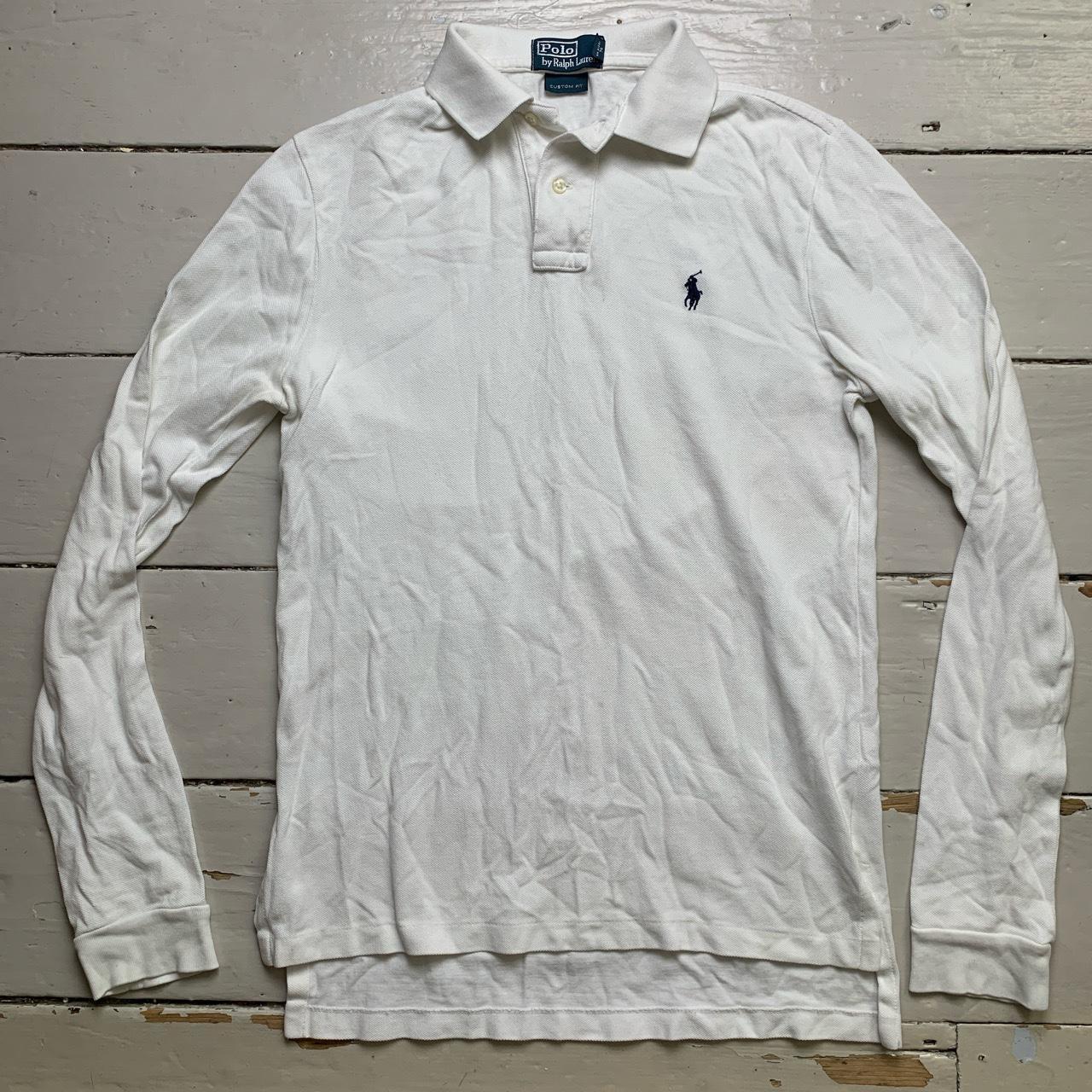 Polo Ralph Lauren White and Navy Polo Shirt