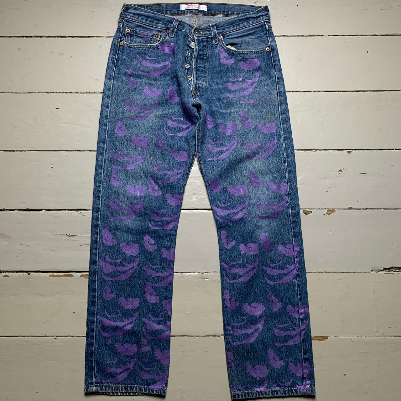 Saved For Your Soul by No Money Levis 501 Painted Joker Face Jeans