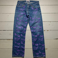 Saved For Your Soul by No Money Levis 501 Painted Joker Face Jeans