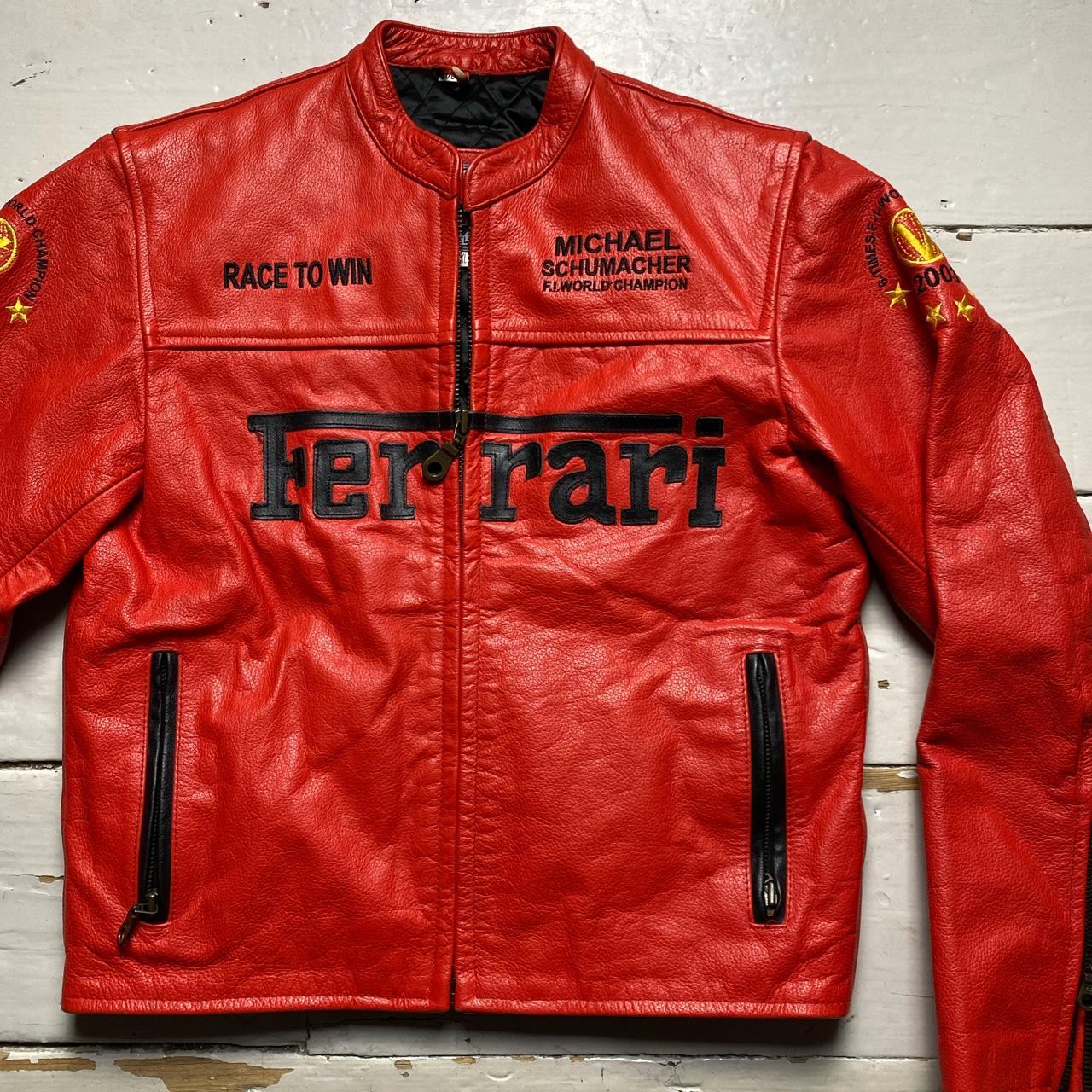 Ferrari Vintage Red Michael Schumacher 2003 Kids Leather Jacket