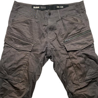 G Star Raw Brown Cargo Combat Army Trousers (34W)
