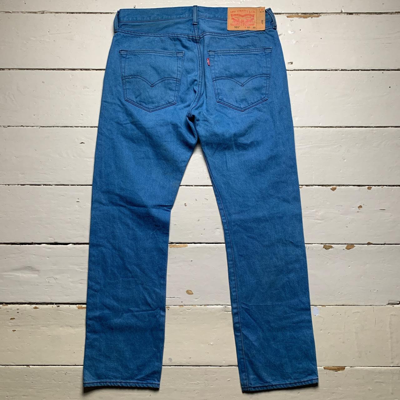 Levis Vintage Blue and Black Stitch 501 Jeans