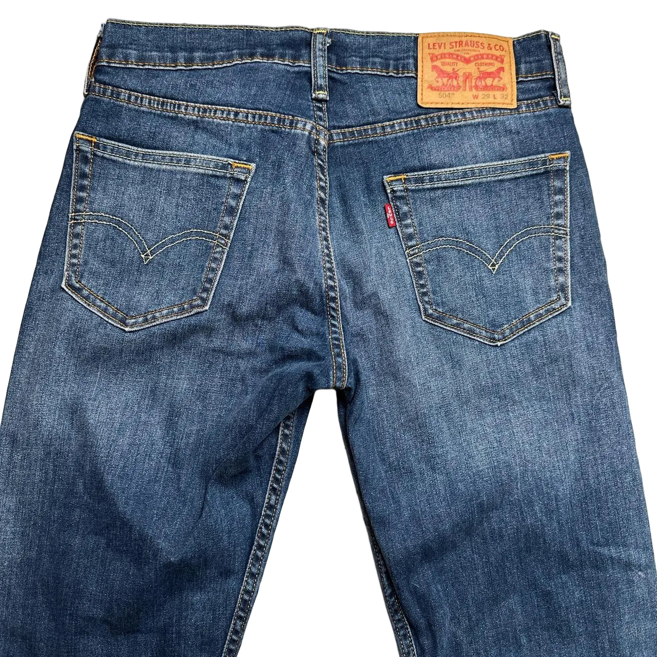 Levis 504 Light Stonewash Navy Jeans (29W)