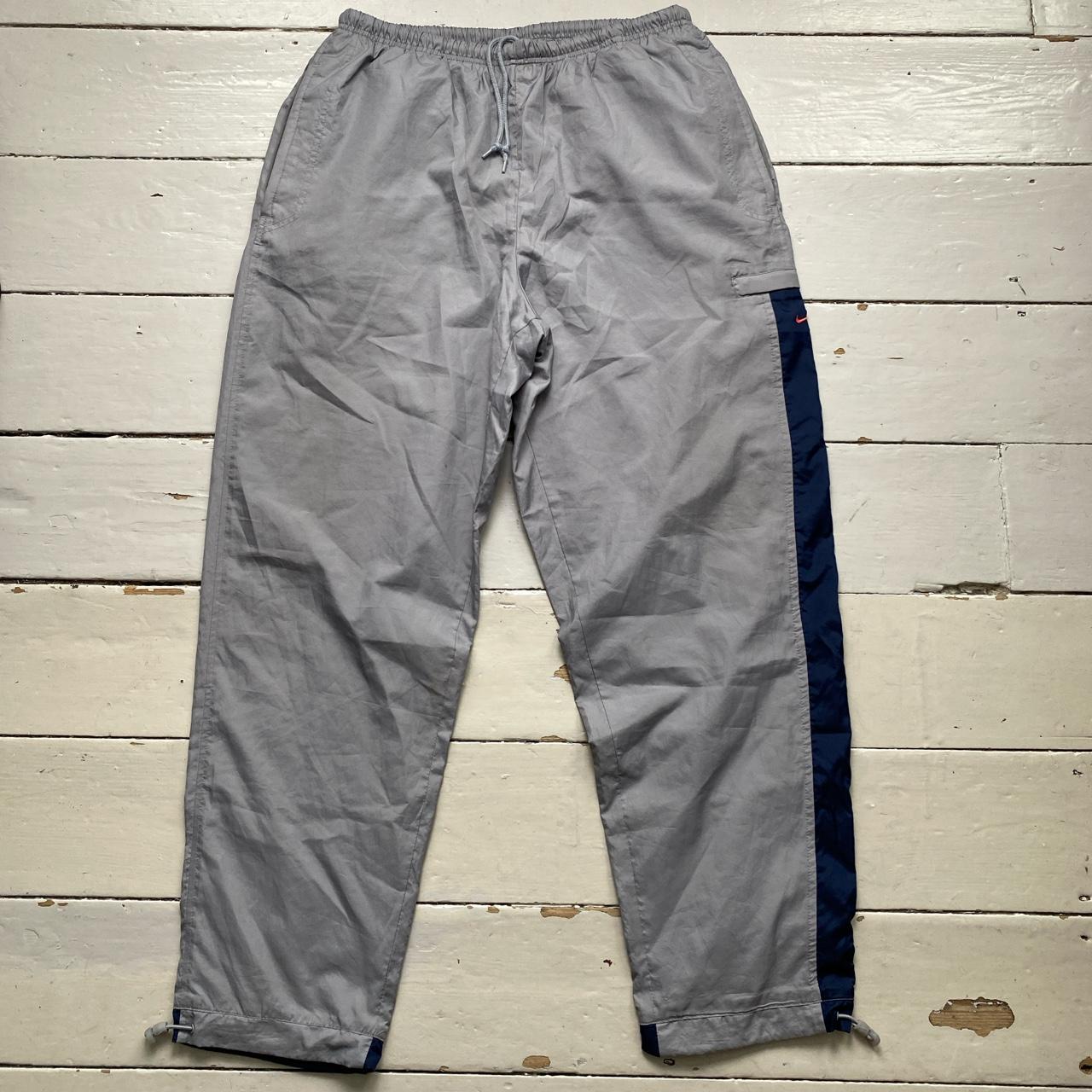 Nike Vintage Baggy Track Pant Cargo Style Shell Bottoms Navy Grey and Red