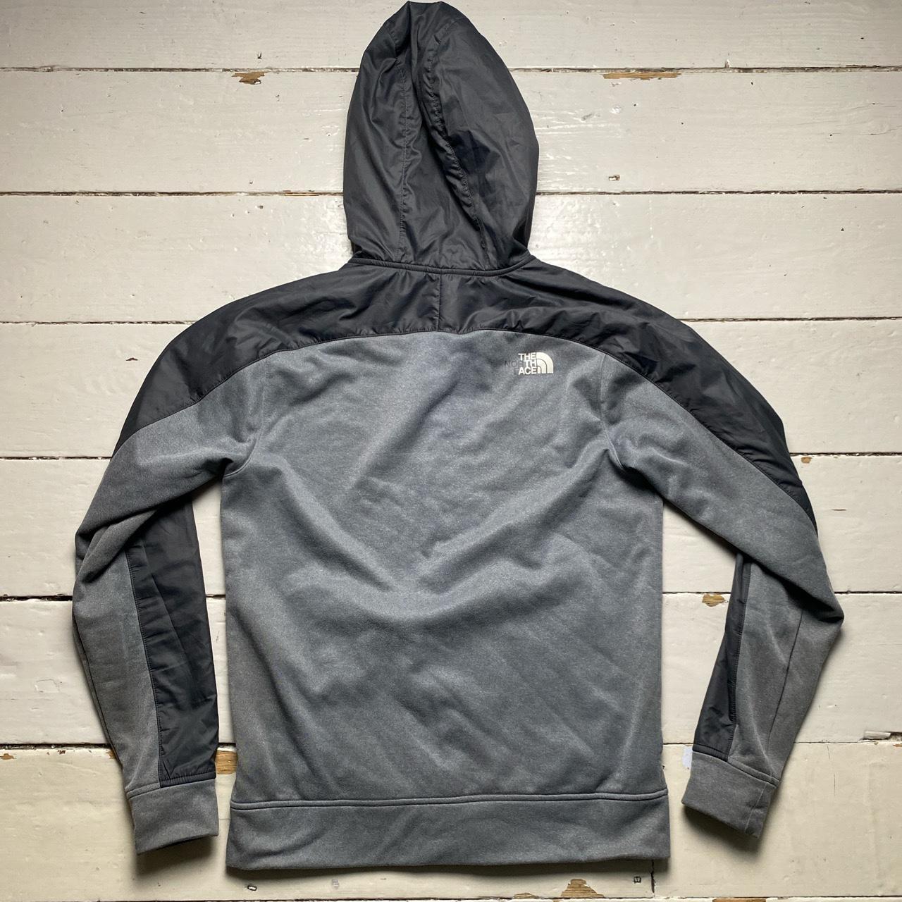 The North Face Grey Black and White Hoodie Jacket