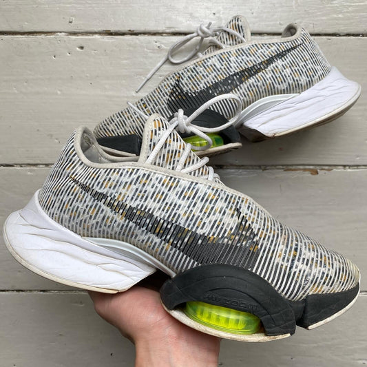 Nike Superrep Cheetah Print White and Black Running Trainers