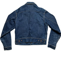 Evisu Vintage Daicock Cream White Swoosh Red Stitch Denim Jacket (L)