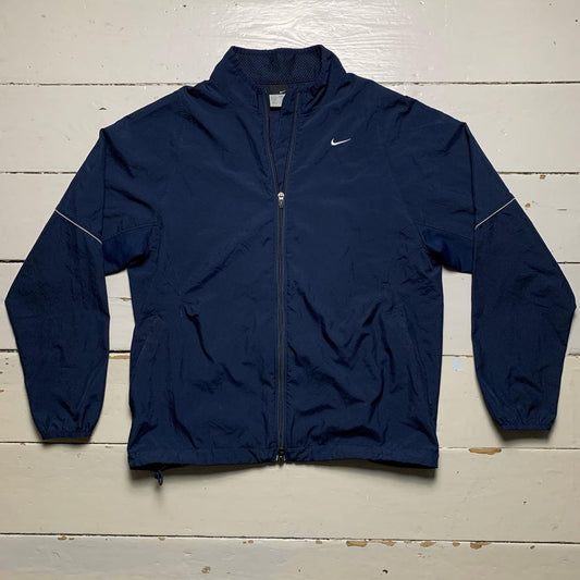 Nike Swoosh Vintage Shell Jacket Navy and White