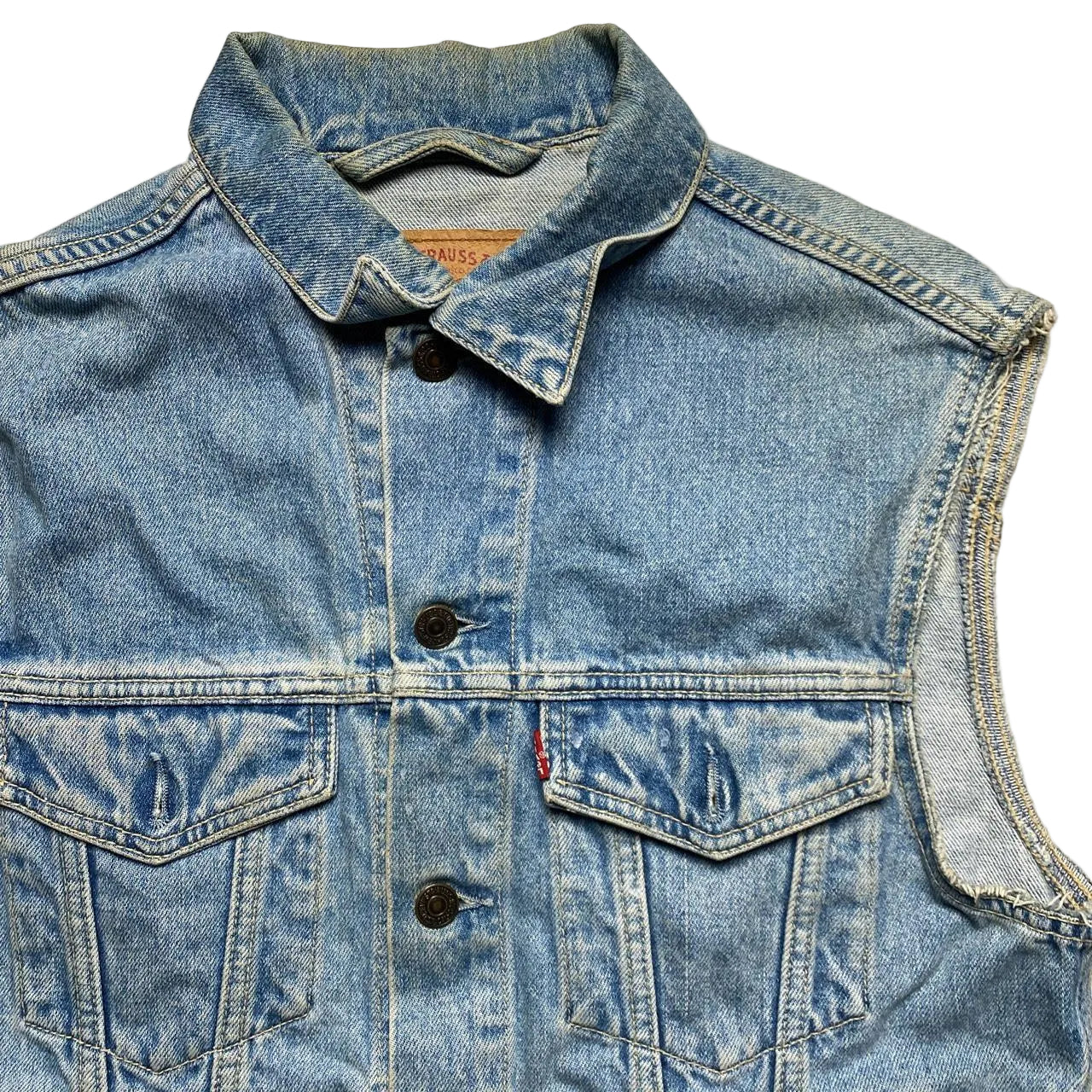 Levis 70503 Light Blue Vintage Sleeveless Denim Jacket Gilet (S)