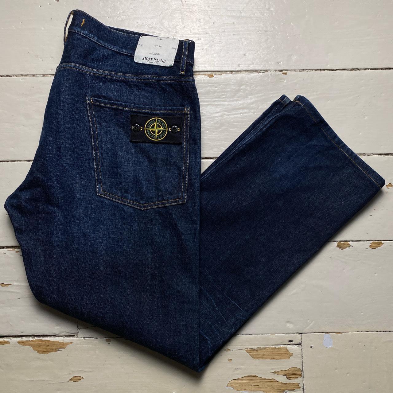 Stone Island Navy Baggy Jeans