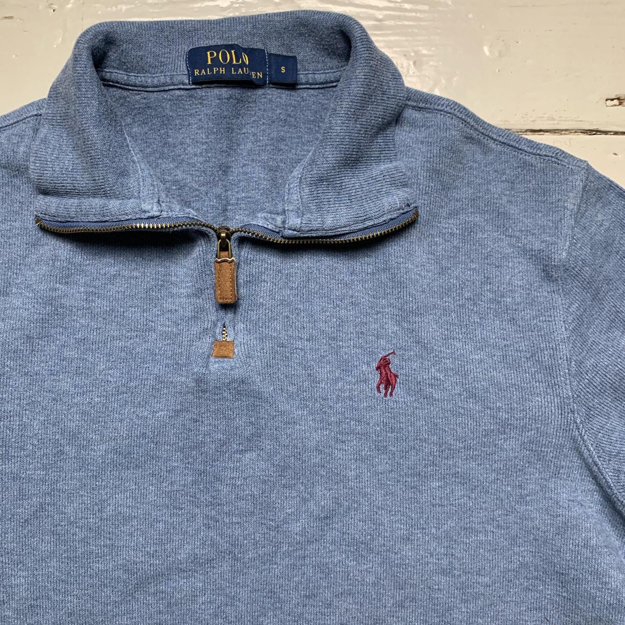 Polo Ralph Lauren Blue and Purple Quarter Zip Jumper