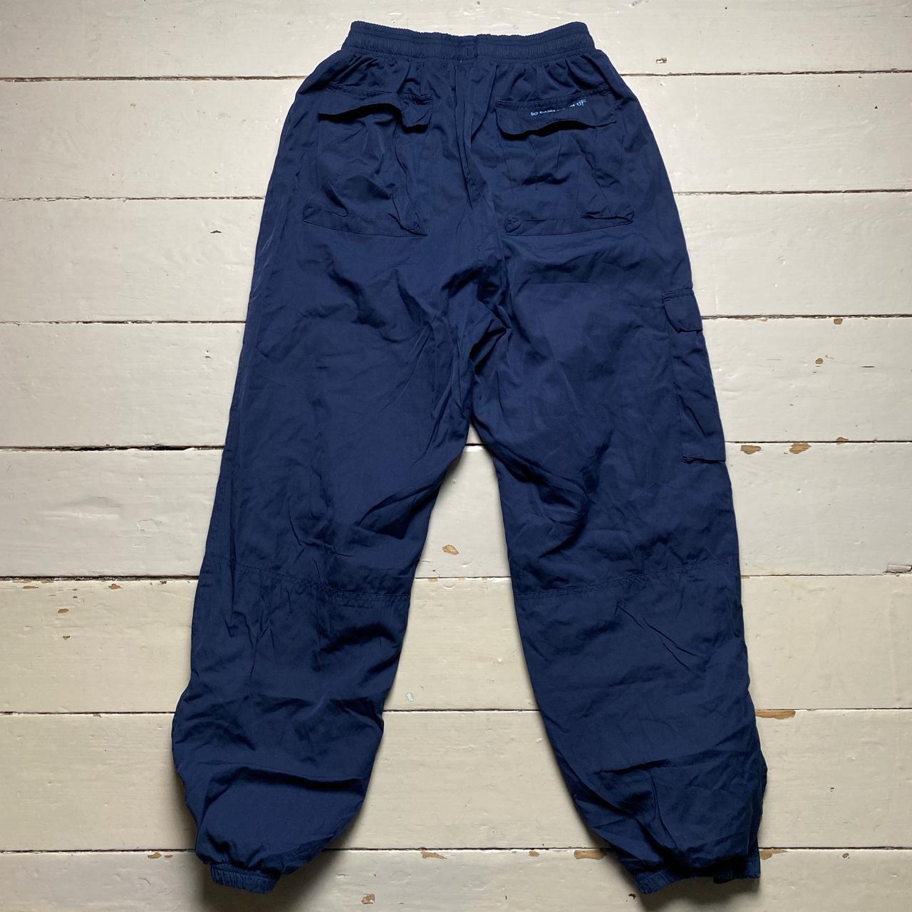 Le Coq Sportif Vintage Navy and Blue Baggy Shell Track Pant Bottoms
