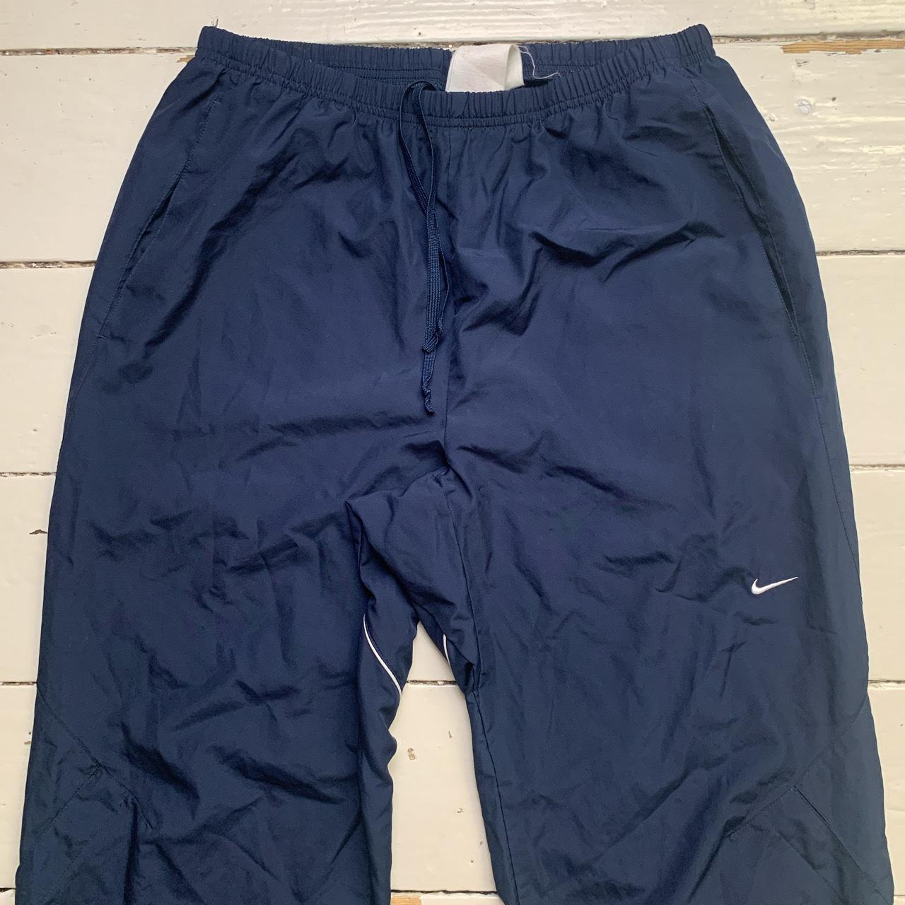 Nike Vintage Shell Track Pant Baggy Bottoms Navy and White Swoosh