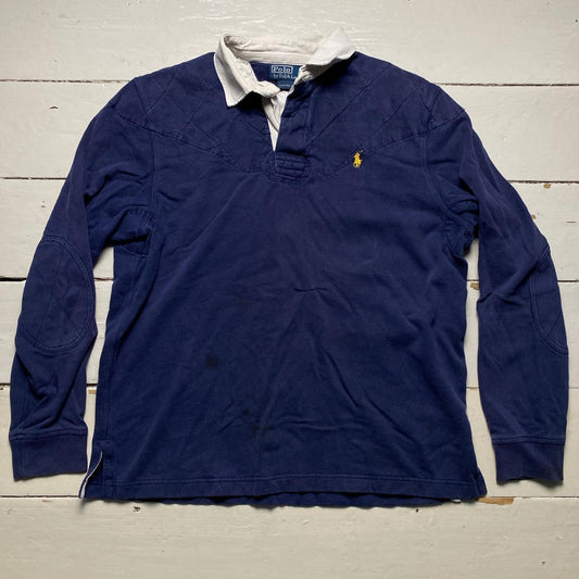 Ralph Lauren Polo Navy and Yellow Pony Rugby Polo Shirt