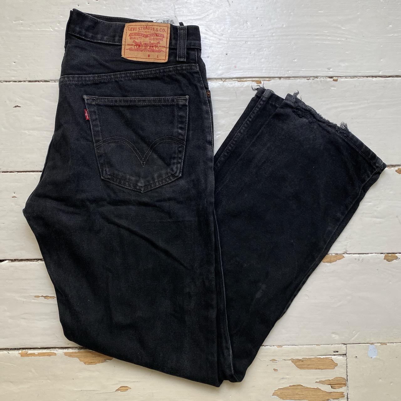 Levis Vintage 505 Baggy Distressed Black Jeans