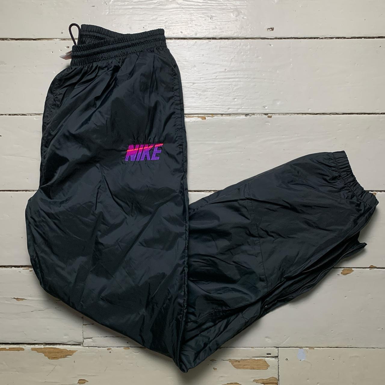 Nike Vintage 90’s Shell Trackpant Baggy Bottoms Black Purple and Pink