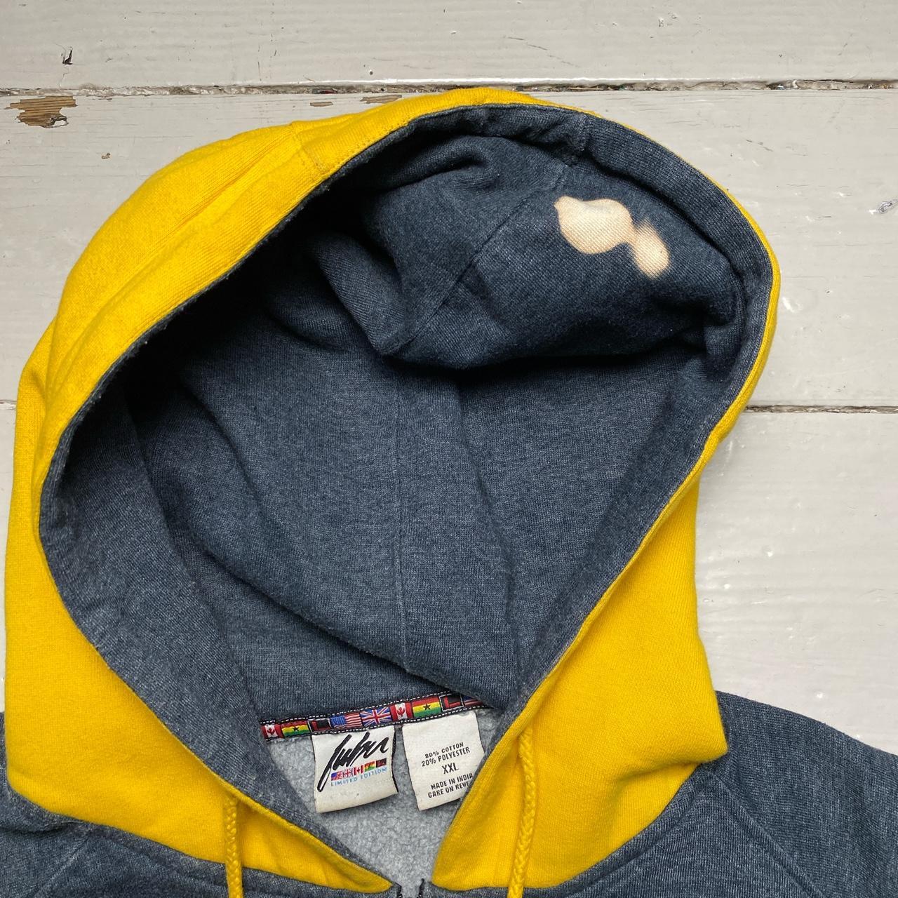 FUBU Vintage 90’s Baggy Grey and Yellow Hoodie