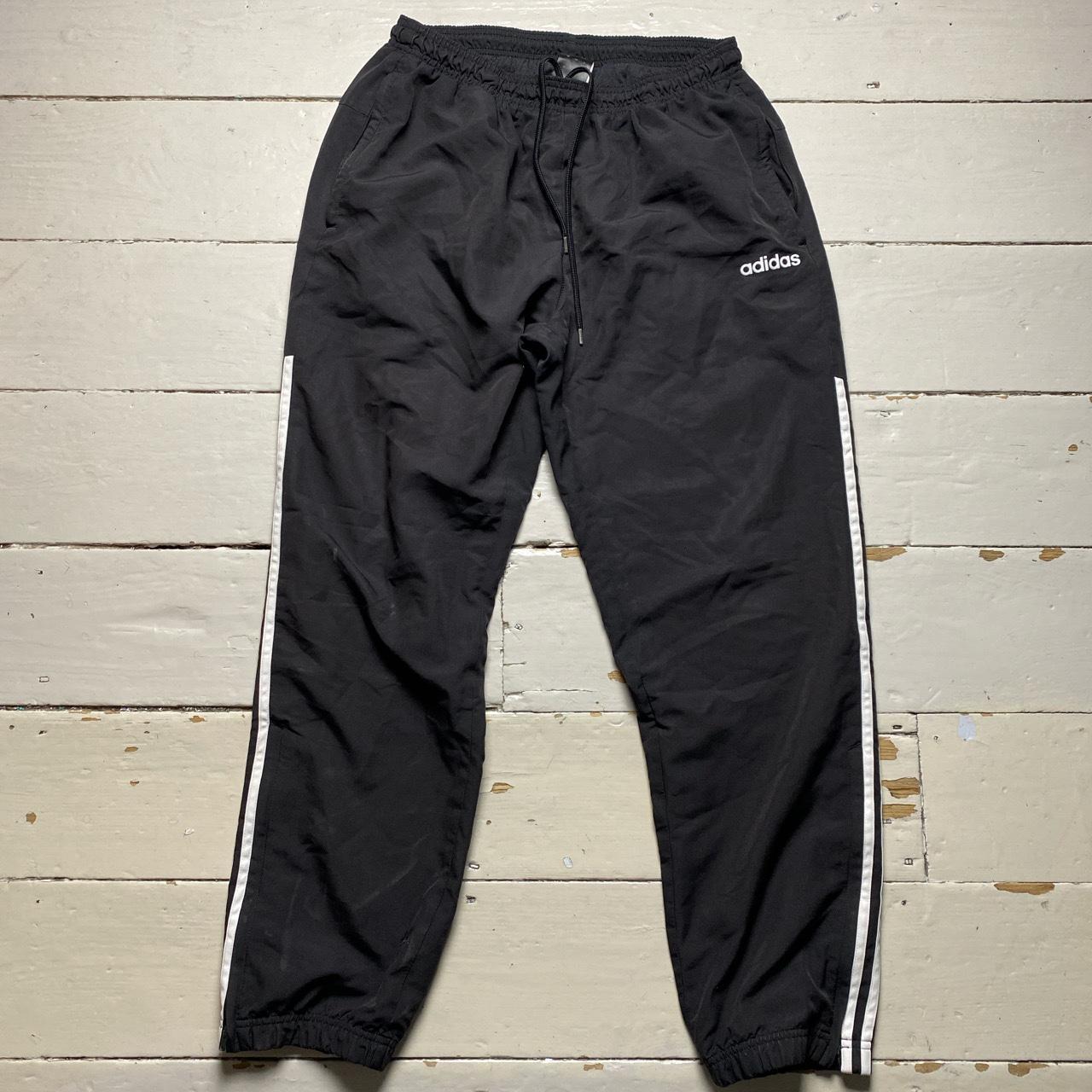 Adidas Black and White Baggy Shell Track Pant Bottoms