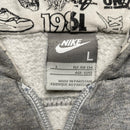 Nike Air Max Vintage Grey Black and White Embroidery Hoodie (XS)