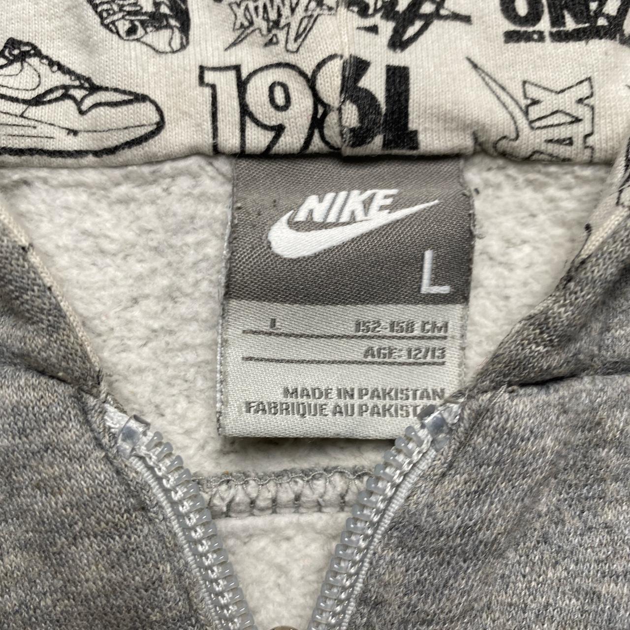 Nike Air Max Vintage Grey Black and White Embroidery Hoodie