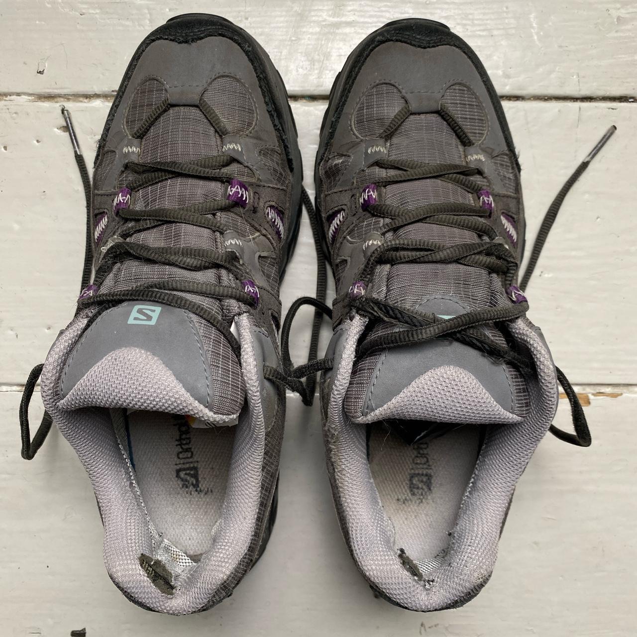 Salomon Goretex Grey and Purple Trainers