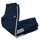 Adidas Navy Vintage Baggy Shell Track Pant Bottoms White Stripe (S)