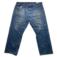 Levis 501 Baggy Light Blue Distressed Jeans (44W)