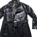Biba Snakeskin Black Long Trench Coat (UK 12)