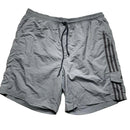 Adidas Grey 3 Stripe and Silver Shell Trackpant Shorts (XL)