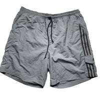 Adidas Grey 3 Stripe and Silver Shell Trackpant Shorts (XL)
