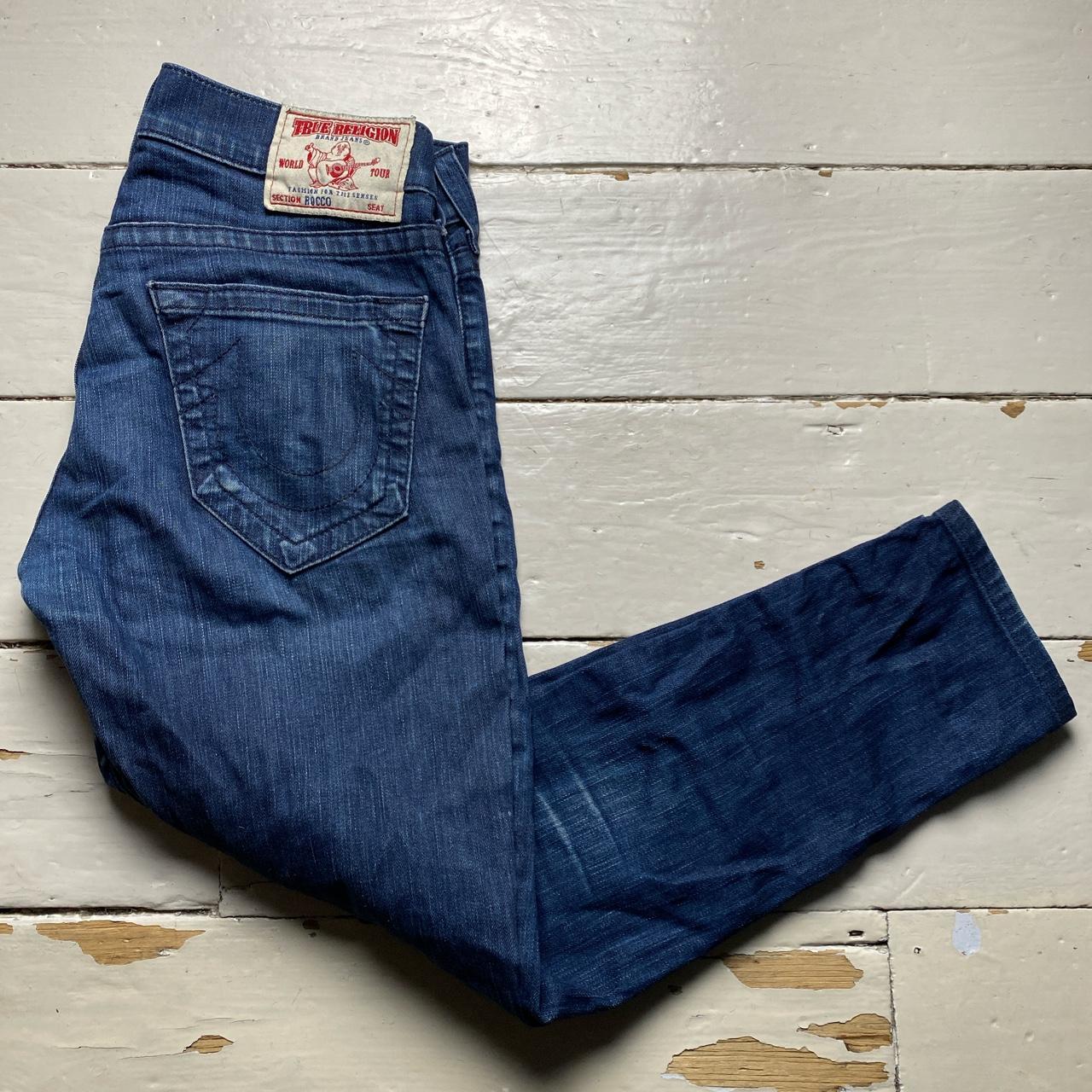 True Religion Rocco Navy Stitch Slim Jeans