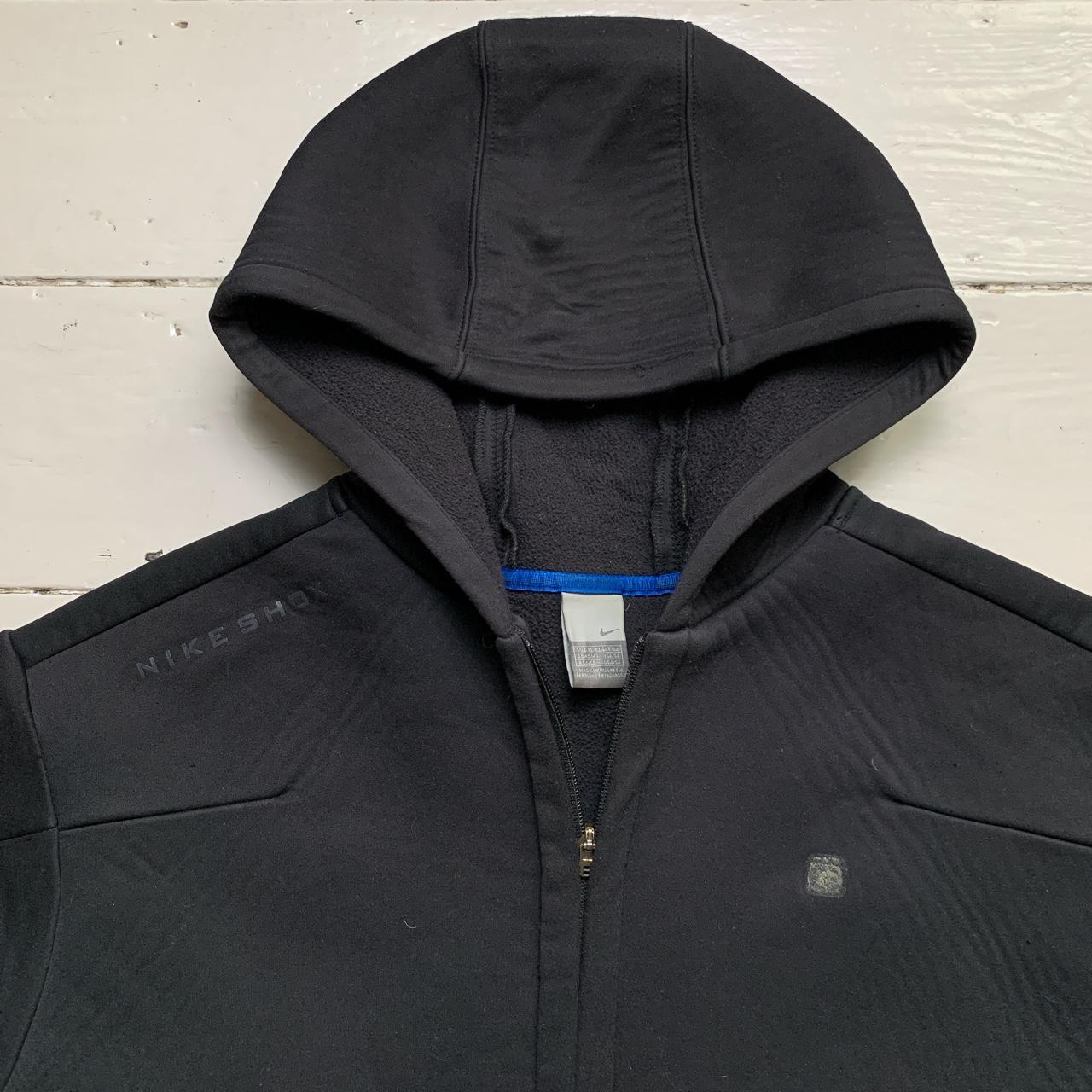 Nike Shox Vintage Scuba Neoprene Fleece Black and Blue Hoodie Jacket