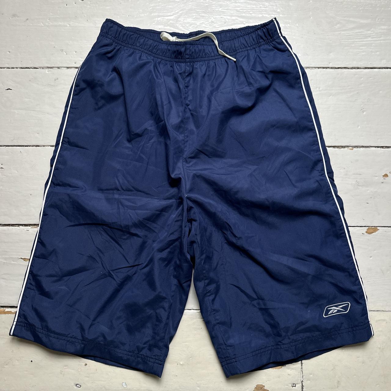 Reebok Vintage Navy and White Shell Track Pant Shorts