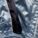 Avirex Satin Baby Blue and Navy Bomber Jacket (L)