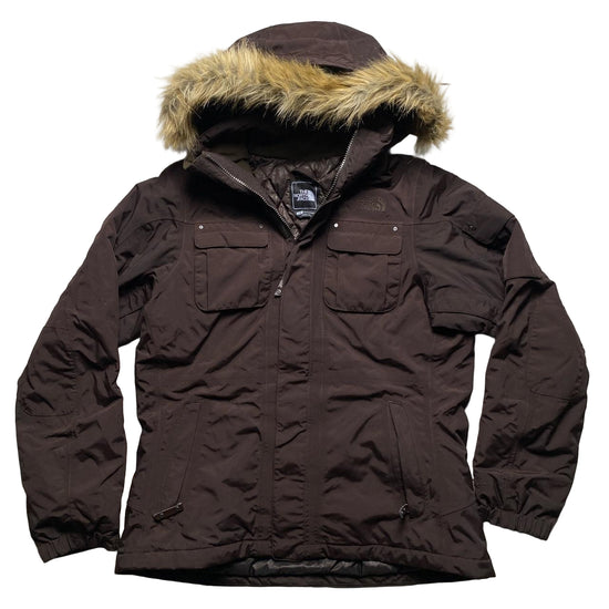 The North Face Brown Fur Hood Womens Parka Coat (L)