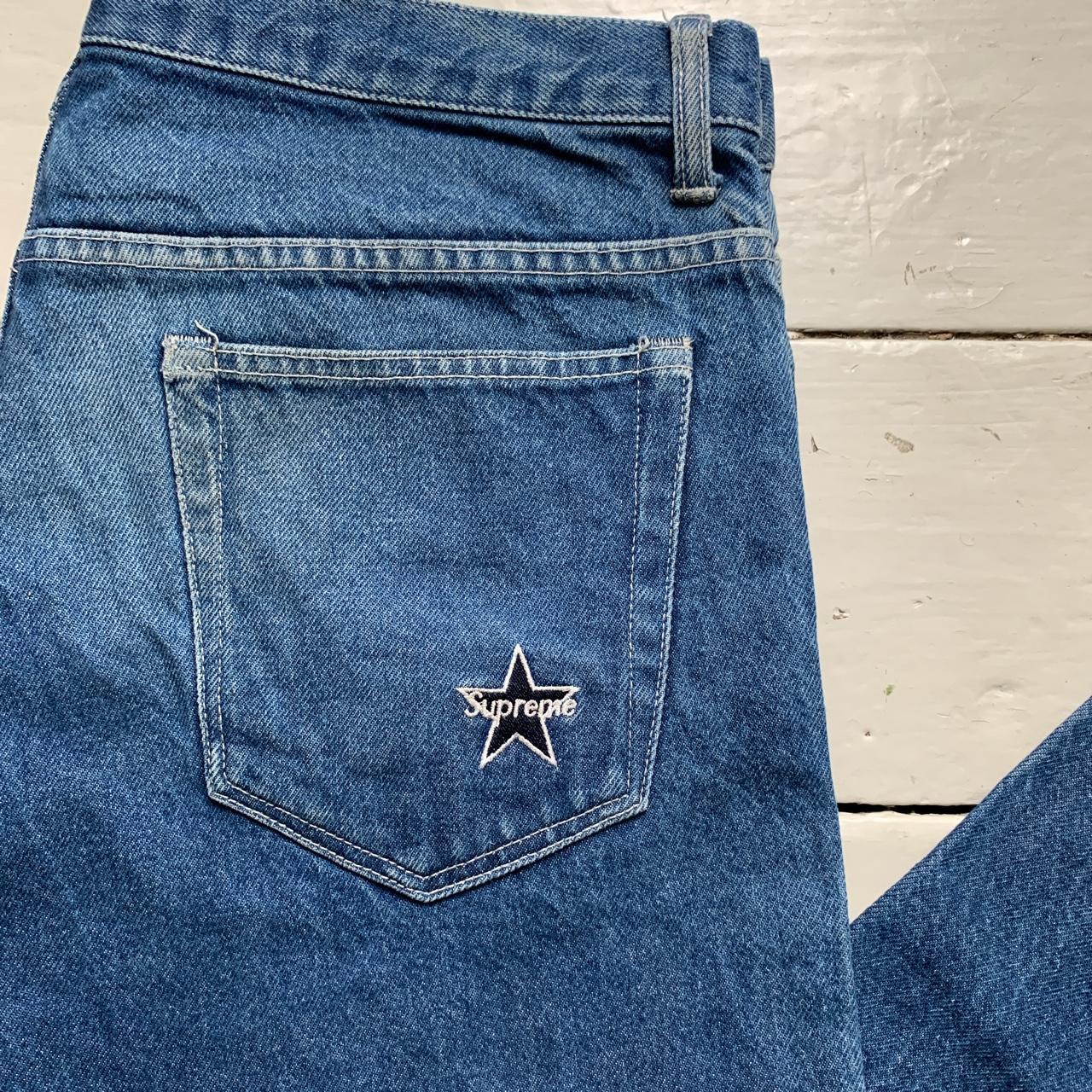 Supreme Baggy Navy Blue Skateboarding Jeans