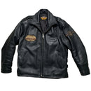 Harley Davidson Vintage Leather Black Motorcycle Jacket (L)