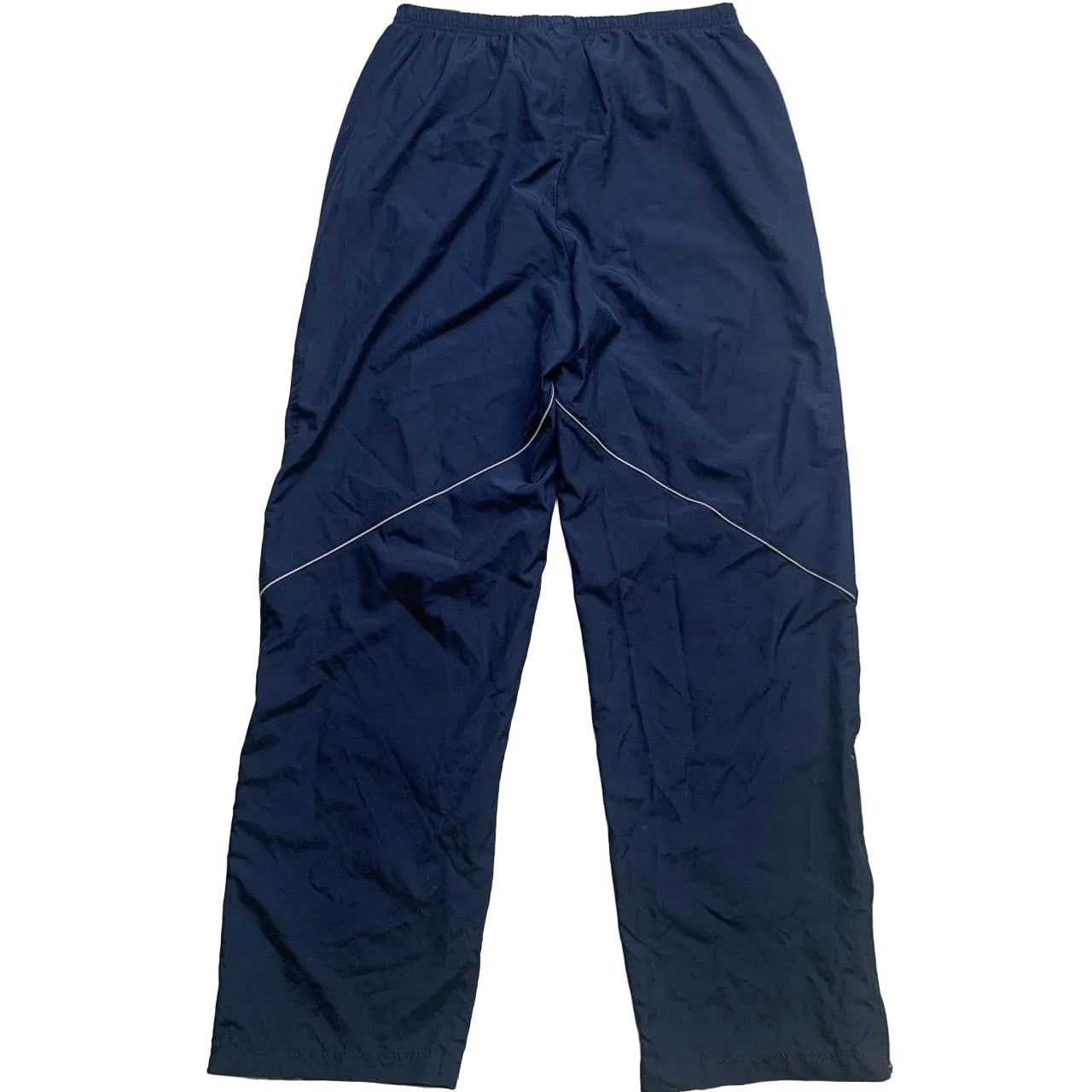Nike Vintage Shell Track Pant Baggy Bottoms Navy and White Swoosh (XL)