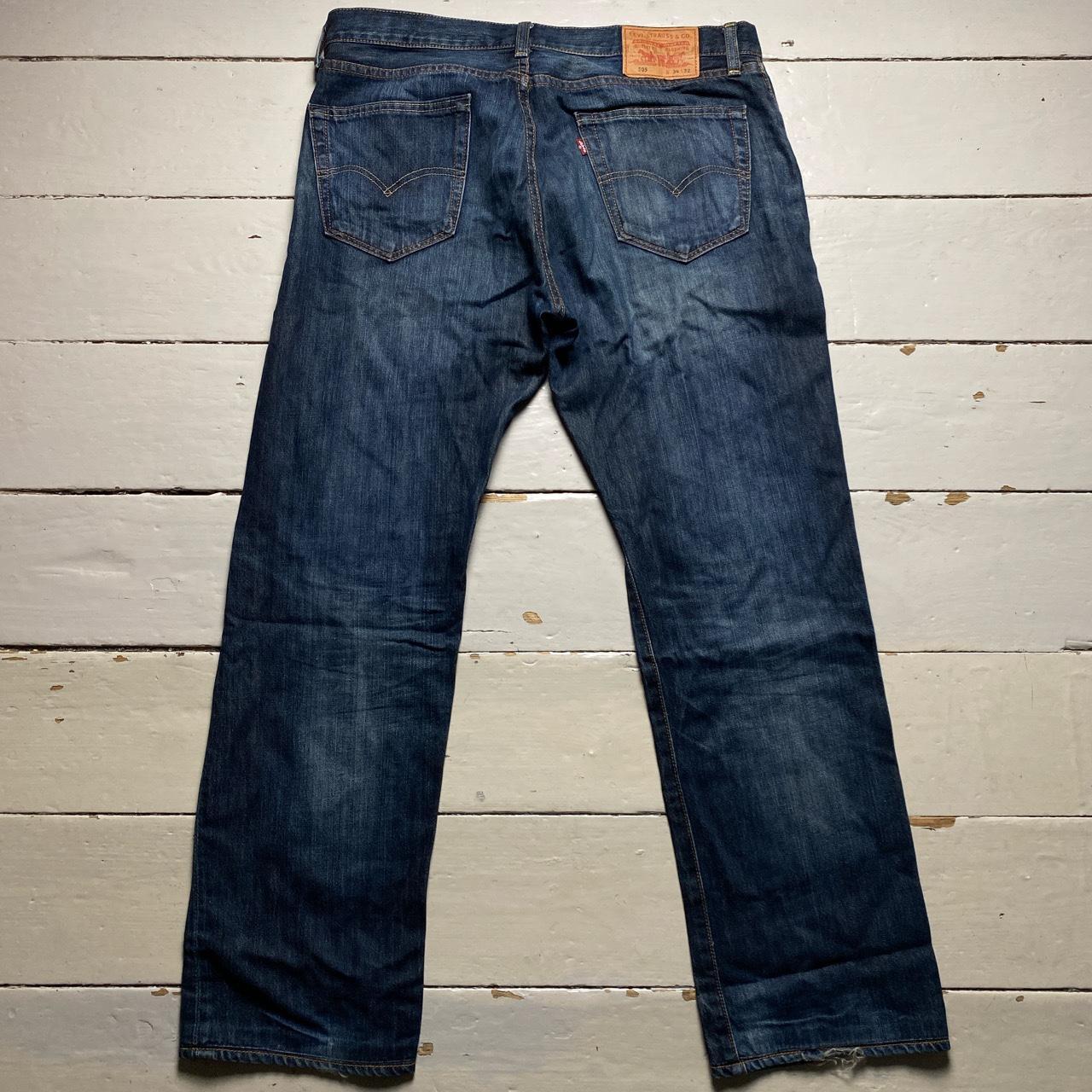 Levis 505 Dark Navy Stonewash Jeans