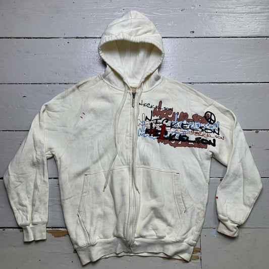 Nickelson Vintage Graffiti Cream Hoodie