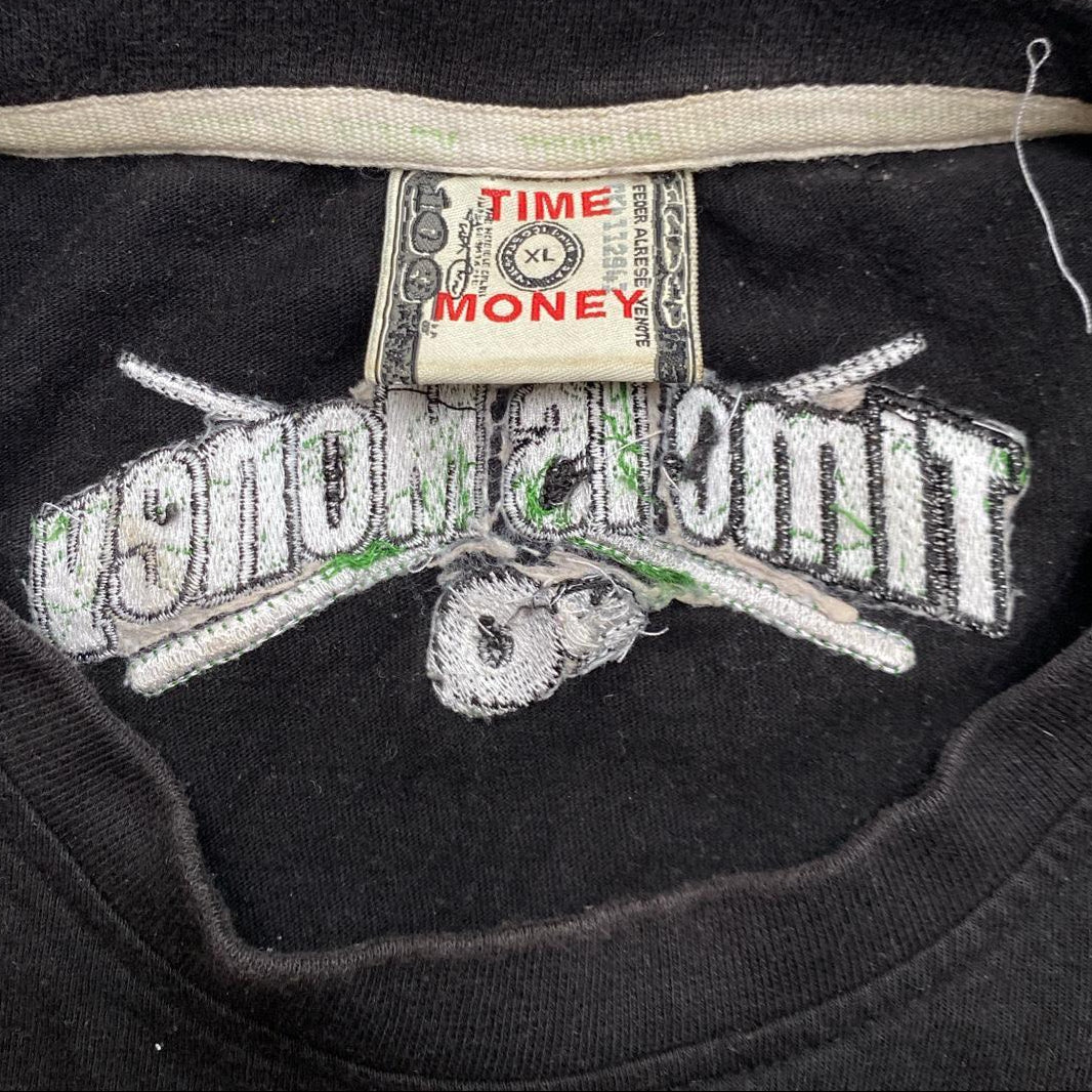 Time is Money Vintage y2k T Shirt Black (XL)
