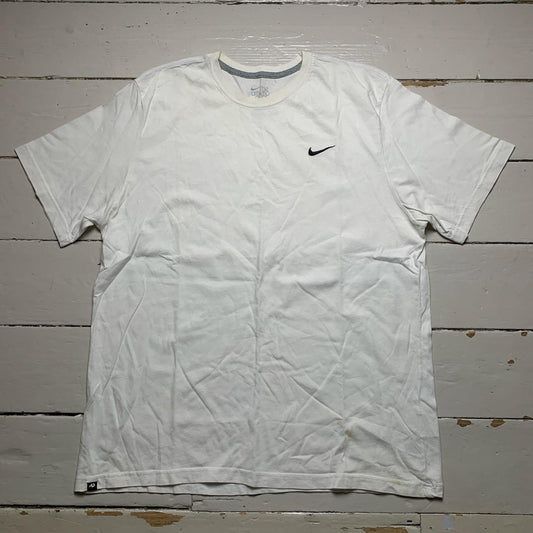 Nike Swoosh White and Black T Shirt