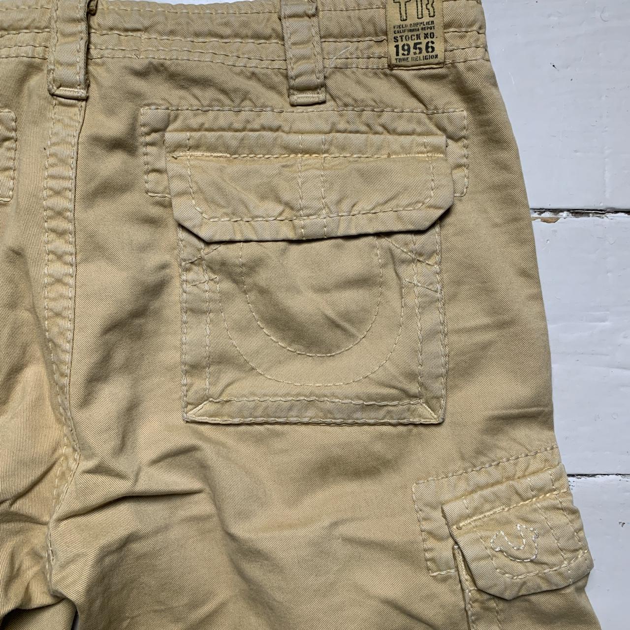 True Religion Khaki Sand Cargo Shorts