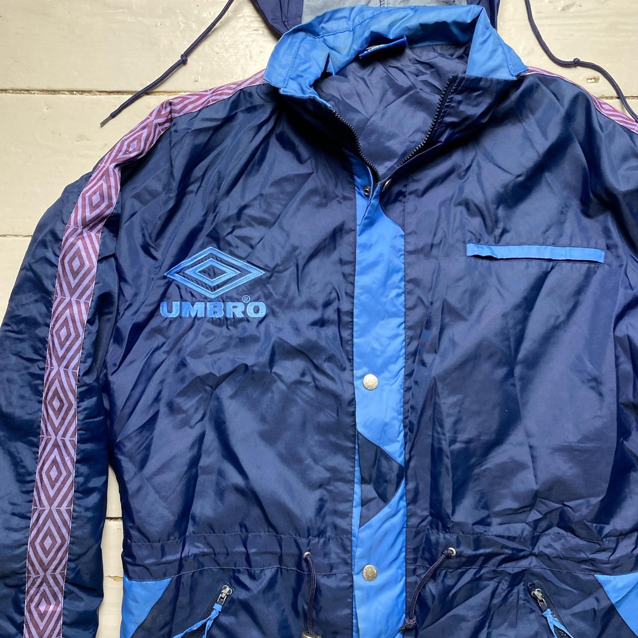 Umbro Vintage Football Long Jacket Navy Blue and Purple