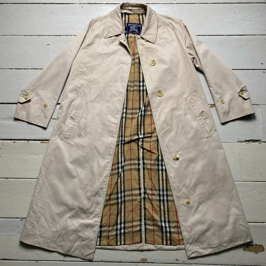 Burberry Burberrys Vintage Cream Nova Check Trench Coat