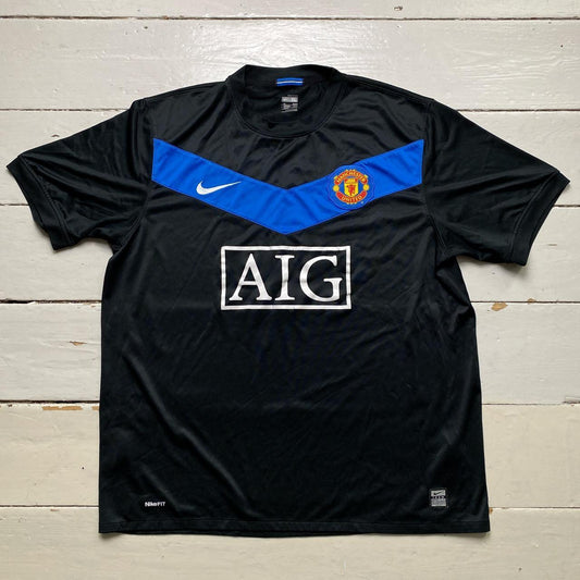 Nike Manchester United Vintage 2009 Football Jersey Black and Blue