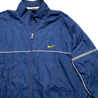 Nike Vintage y2k Swoosh Navy and Yellow Swoosh Shell Tracksuit Jacket (XL)