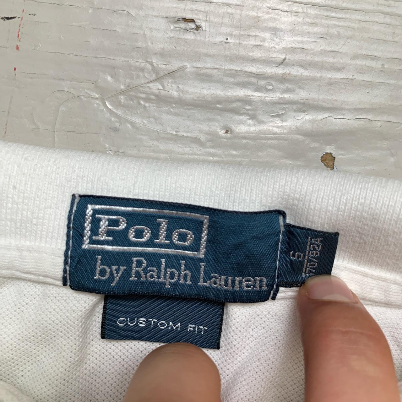 Polo Ralph Lauren White and Navy Polo Shirt