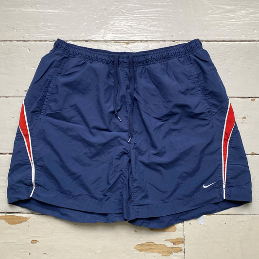 Nike Shell Track Pant Shorts Navy and Red White Swoosh